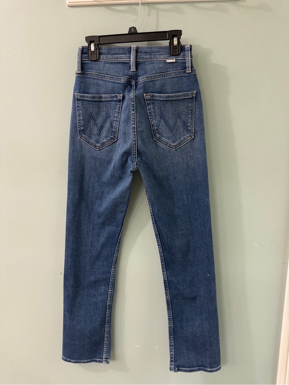 MOTHER Straight Leg Jeans in Deep Blue Denim